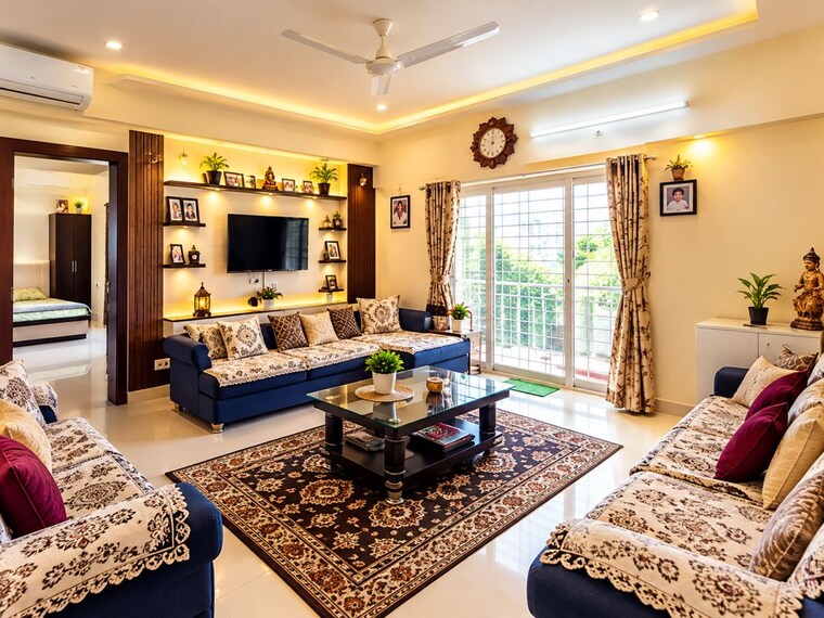 Living Room, kumar-princeville 3 Bedroom 926 Sq.Ft. Apartment In Moshi Pune 10750293