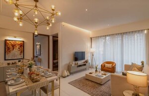 Living Room in 1 BHK Apartment at Lodha Amara, Kolshet Road – for Rent