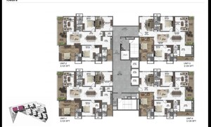 Floor Plan in 3 BHK Apartment at Tribhuja Apartments, Kollur – for Sale