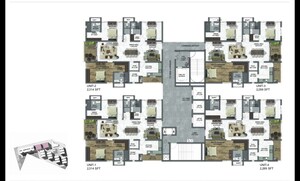 Floor Plan in 3 BHK Apartment at Tribhuja Apartments, Kollur – for Sale