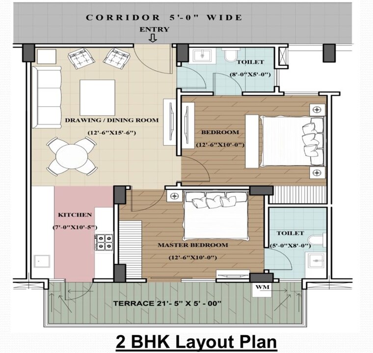 Floor Plan, govind vihar 2 Bedroom 1046 Sq.Ft. Apartment In Govind Vihar Dehradun 10751925