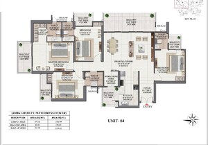 Floor Plan in 4 BHK Apartment at Indosam Iconic, Sector 75 – for Sale