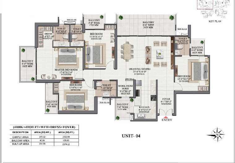 Floor Plan, indosam-iconic 4 Bedroom 2950 Sq.Ft. Apartment In Sector 75 Noida 10751921
