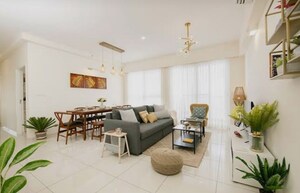 Living Room in 1 BHK Apartment at Lodha Amara, Kolshet Road – for Rent