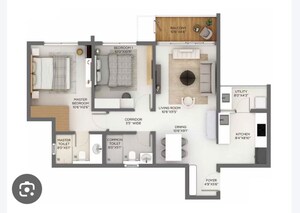 Floor Plan in 2 BHK Apartment at Godrej Parkshire, Hoskote – for Sale