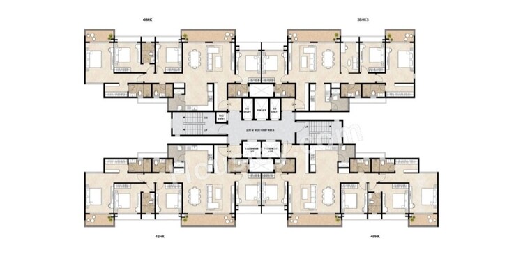 Floor Plan, mahindra-blossom 4 Bedroom 2450 Sq.Ft. Apartment In Whitefield Bangalore 10750777