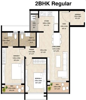 Floor Plan in 4 BHK Apartment at Mahindra Blossom, Whitefield – for Sale