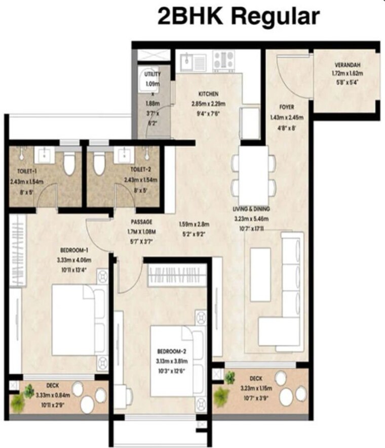 Floor Plan, mahindra-blossom 4 Bedroom 2450 Sq.Ft. Apartment In Whitefield Bangalore 10750777