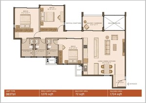 Floor Plan in 3 BHK Apartment at Chikkajala – for Sale