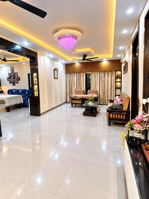 Living Room in 3 BHK Apartment at M R Platinum 321, Raj Nagar Extension – for Rent
