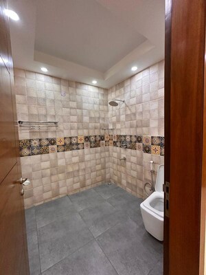 Bathroom in 3 BHK Builder Floor at Sushant Lok I – for Rent