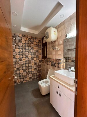 Bathroom in 3 BHK Builder Floor at Sushant Lok I – for Rent