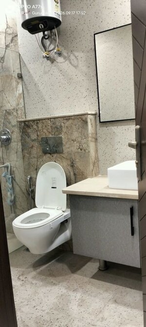 Bathroom in 3 BHK Builder Floor at Ansal Sushant Apartments, Sushant Lok I – for Rent