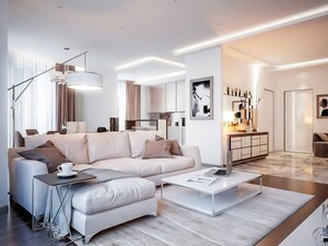Living Room in 3.5 BHK Apartment at Lodha Wakad, Wakad – for Sale
