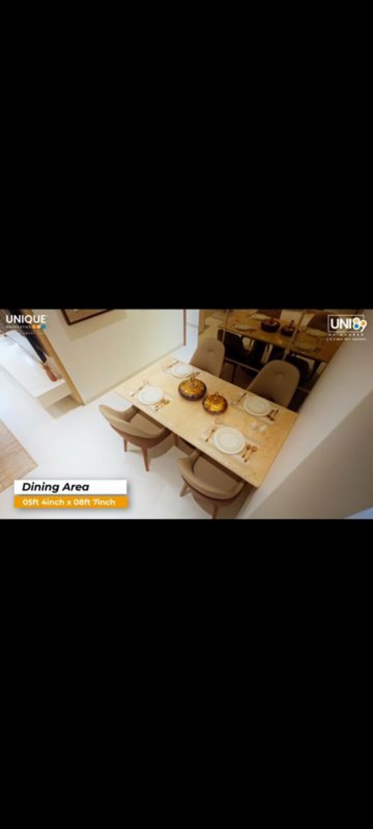 Dining area, unique-uni-89 2 Bedroom 841 Sq.Ft. Apartment In Koregaon Park Annexe Pune 10754797
