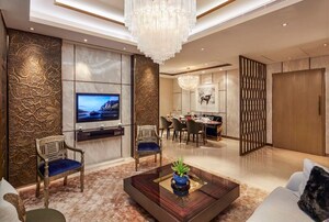 Living Room in 4 BHK Apartment at Rustomjee Crown, Prabhadevi – for Sale