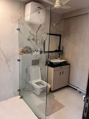 Bathroom in 4 BHK Builder Floor at Sushant Lok I – for Rent