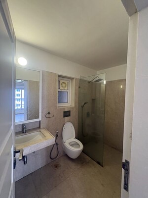 Bathroom in 3 BHK Apartment at Adani Ten BKC, Bandra East – for Rent