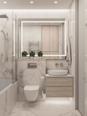 Bathroom in 3.5 BHK Apartment at Godrej Vistas, Vikhroli East – for Sale