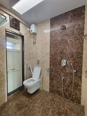 Bathroom in 2 BHK Apartment at Gagangiri Laxman Tower, Dahisar West – for Rent