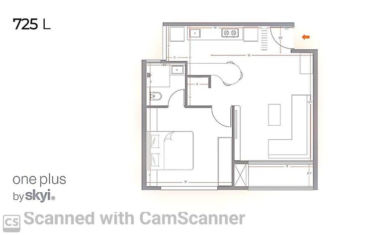 Floor Plan, sopan baug 1 Bedroom 725 Sq.Ft. Apartment In Sopan Baug Pune 10758388
