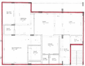 Floor Plan in 3 BHK Apartment at Shreemukh Rock Levelz, Banjara Hills – for Sale