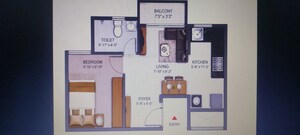 Floor Plan in 1 BHK Apartment at Sowparnika Indradhanush, Hoskote – for Sale