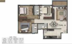Floor Plan in 2 BHK Apartment at Damji Shamji Mahavir Tranquil, Shivai Nagar – for Sale