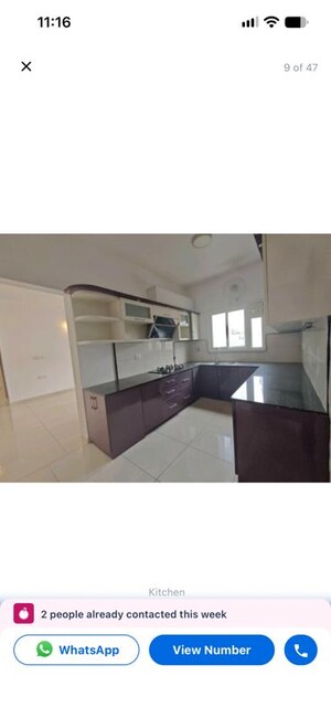 Kitchen in 3 BHK Apartment at LnT Raintree Boulevard, Hebbal – for Rent