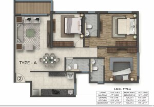 Floor Plan in 2 BHK Apartment at Damji Shamji Mahavir Tranquil, Shivai Nagar – for Sale
