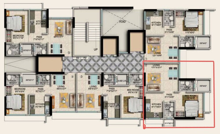 Floor Plan, borivali east 1 Bedroom 450 Sq.Ft. Apartment In Borivali East Mumbai 10733313