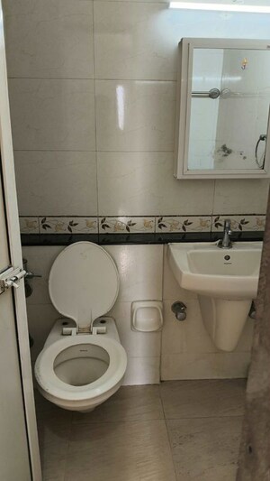 Bathroom in 1 BHK Apartment at K Raheja Heights, Malad East – for Rent