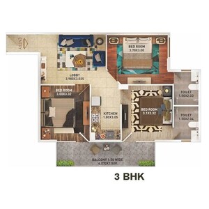 Floor Plan in 3 BHK Apartment at Pyramid Altia, Sector 70 – for Sale