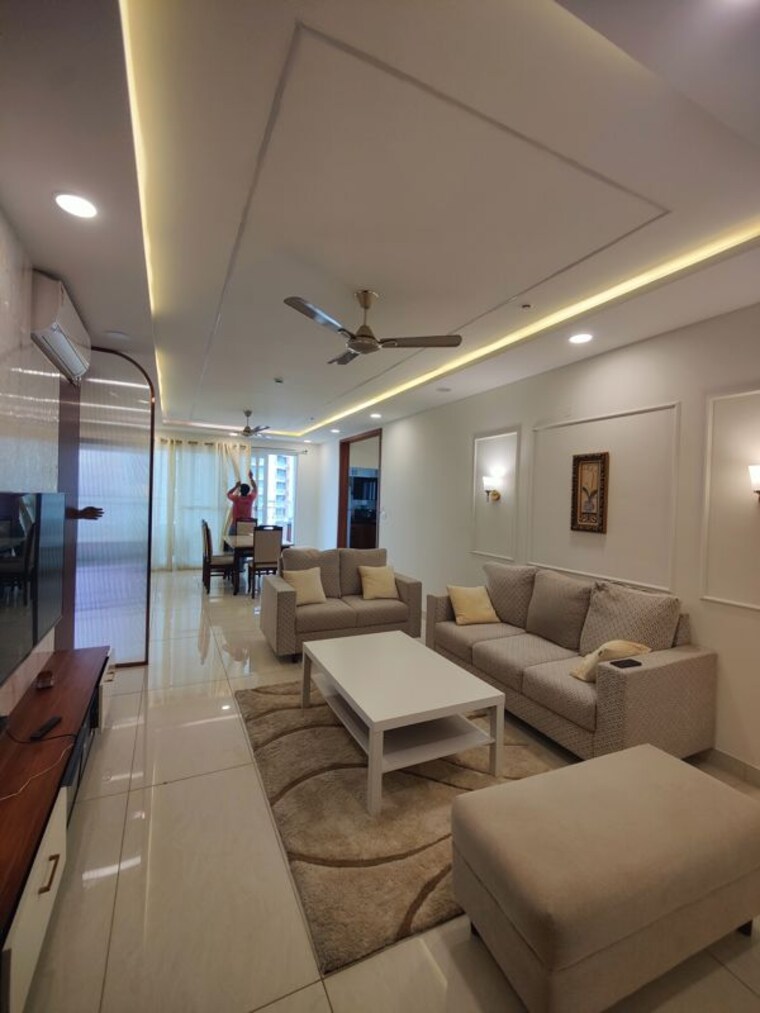Living Room, prestige-beverly-hills 3 Bedroom 1874 Sq.Ft. Apartment In Kokapet Hyderabad 10762186