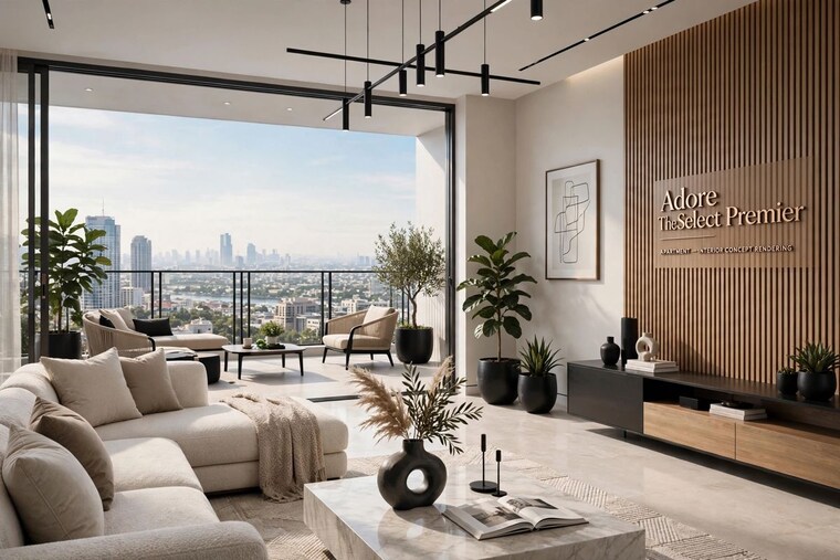 Living Room, adore-the-select-premia 3 Bedroom 1833 Sq.Ft. Apartment In Sector 77 Gurgaon 10762421