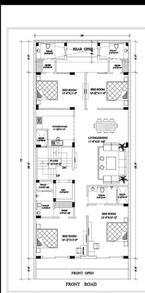 Floor Plan in 4 BHK Builder Floor at Sector 37 – for Sale