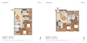 Floor Plan in 3 BHK Apartment at Adarsh Palm Retreat Mayberry, Marathahalli Orr – for Sale