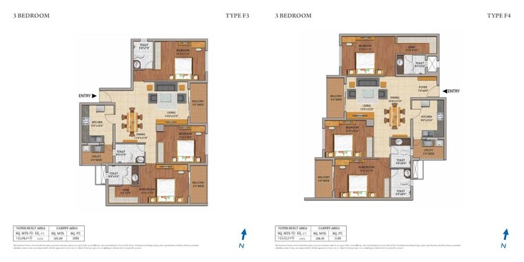 Floor Plan, adarsh-palm-retreat-mayberry 3 Bedroom 1850 Sq.Ft. Apartment In Marathahalli Orr Bangalore 10763039