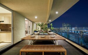 Balcony in 4 BHK Apartment at Indiabulls Blu, Worli – for Rent