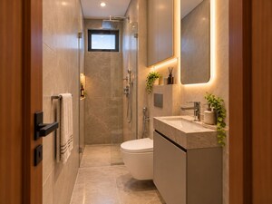 Bathroom in 1 BHK Apartment at Greencrew Riddhi Siddhi NX, Kalher – for Sale