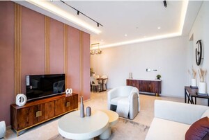 Living Room in 1 BHK Apartment at Arista Orlem Highrise, Malad East – for Rent