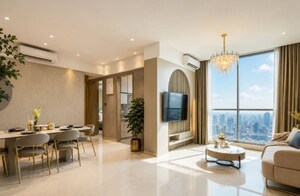 Living Room in 3 BHK Apartment at Indiabulls Sky Forest, Lower Parel – for Rent