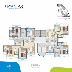 Floor Plan in 2 BHK Apartment at DP Star, Bhandup West – for Rent