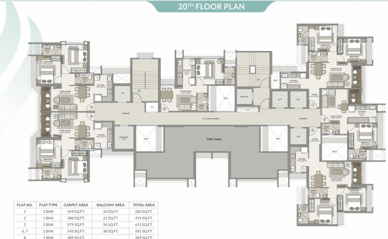 Floor Plan, tharwani-palladian 1 Bedroom 400 Sq.Ft. Apartment In Kharghar Navi Mumbai 10765483