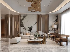 Living Room in 4 BHK Apartment at Hubtown 25 South, Prabhadevi – for Sale
