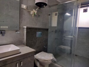 Bathroom in 3 BHK Builder Floor at Sushant Lok I – for Rent