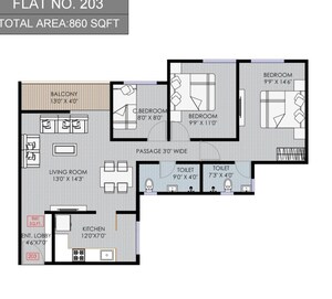 Floor Plan in 2 BHK Apartment at Patharwadi – for Sale