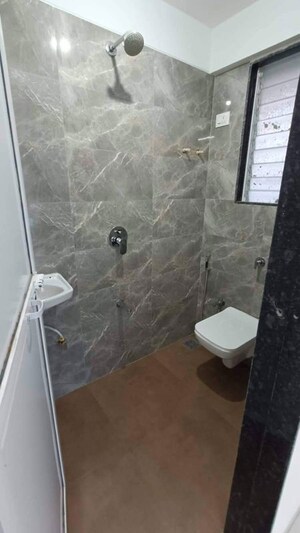 Bathroom in 2 BHK Apartment at Trishul Patel Heights, Ghansoli – for Rent