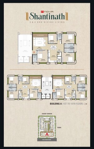 Floor Plan in 3 BHK Apartment at Vesu – for Sale