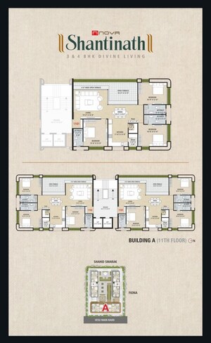 Floor Plan in 3 BHK Apartment at Vesu – for Sale
